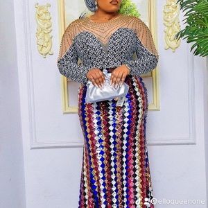 Multi color sequins dress